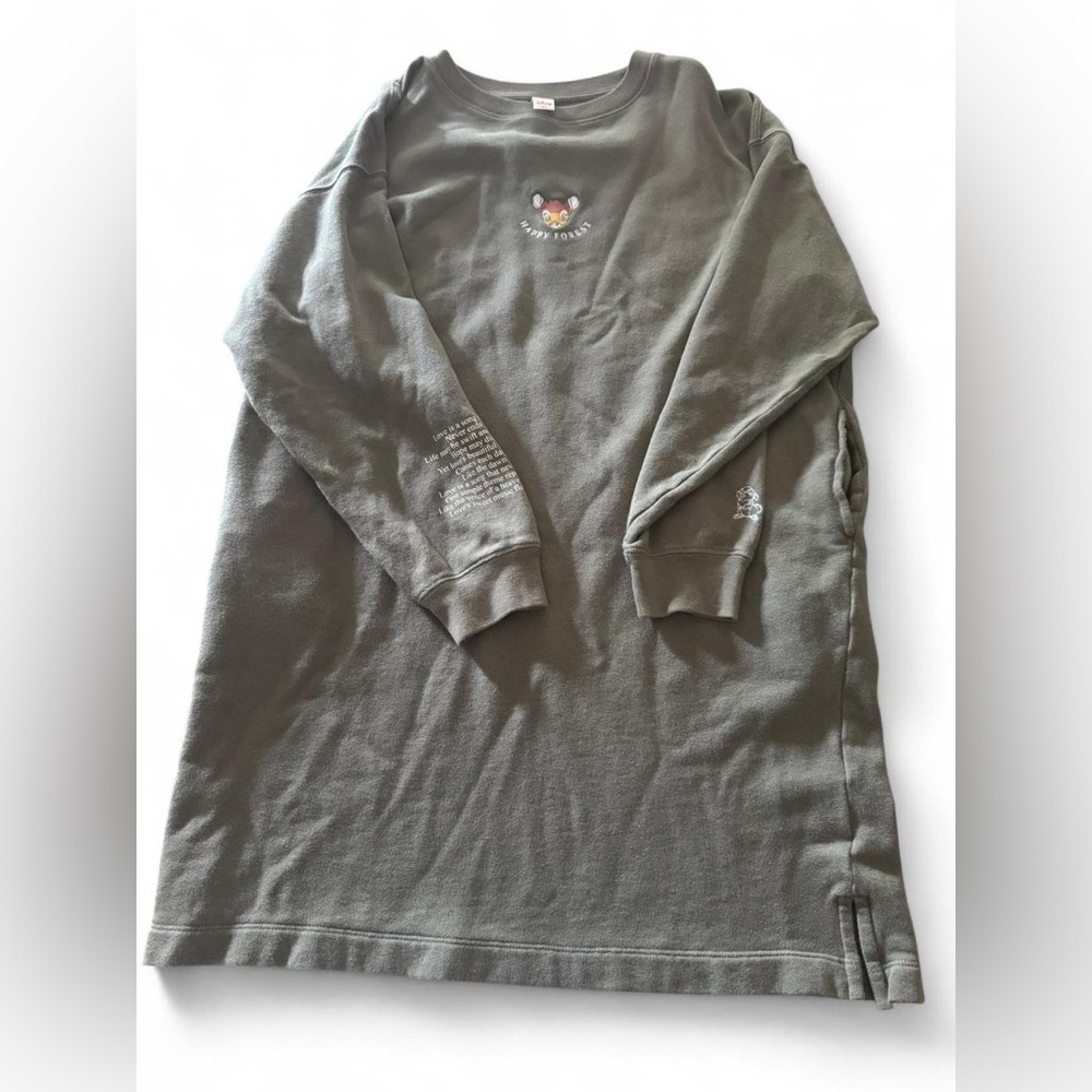 Uniqlo Khaki Pajama Dress with Bambi Design
